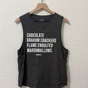 Wonderly Charcoal Tank with White Text